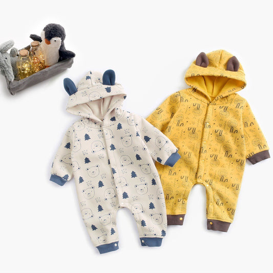 CozyCub™ – Hooded Winter Jumpsuit for Babies