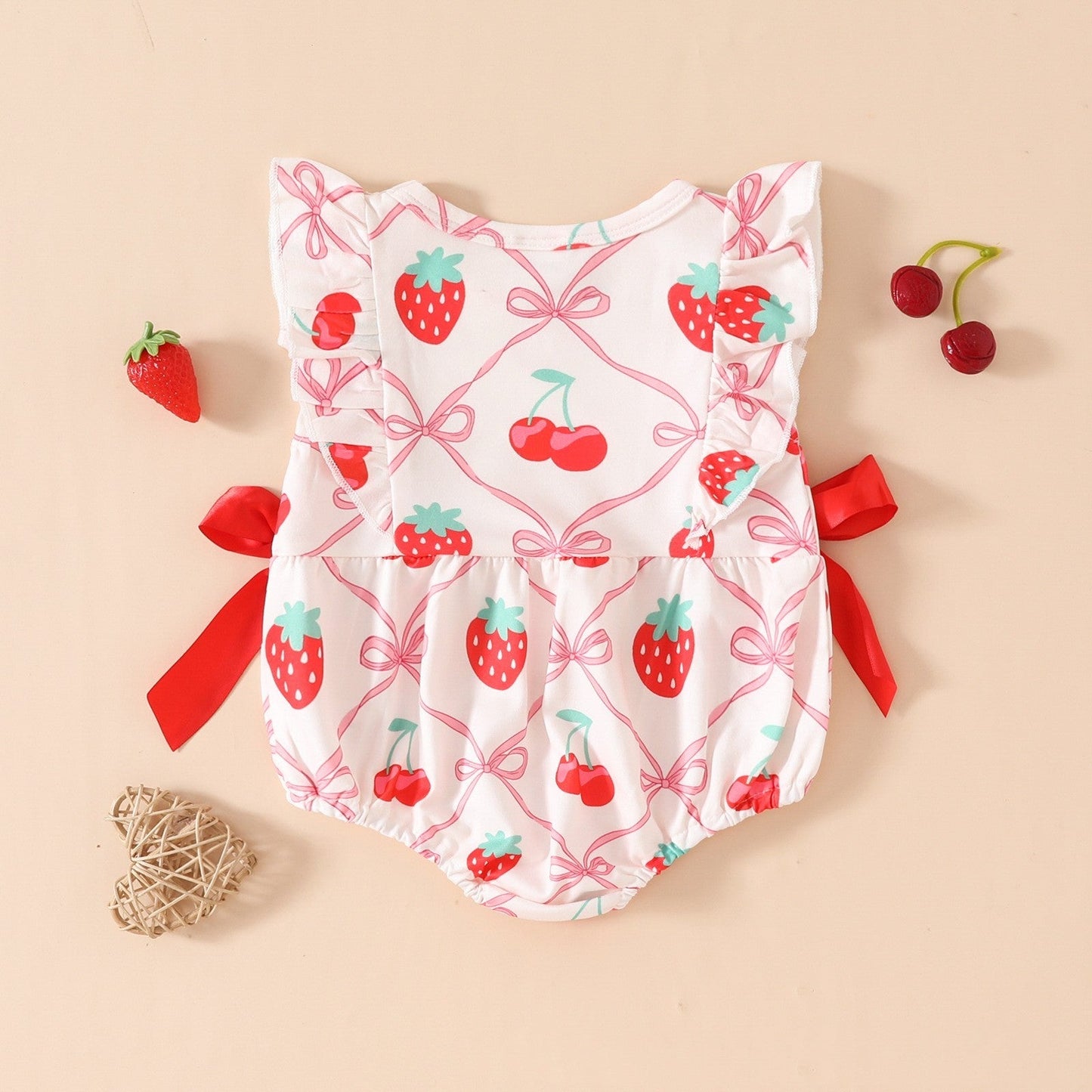 FruityNest™ – Baby Summer Romper with Short Sleeves